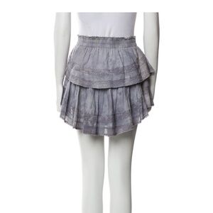 loveshackfancy, ruffle mini skirt, violet splash hand dye, size medium
